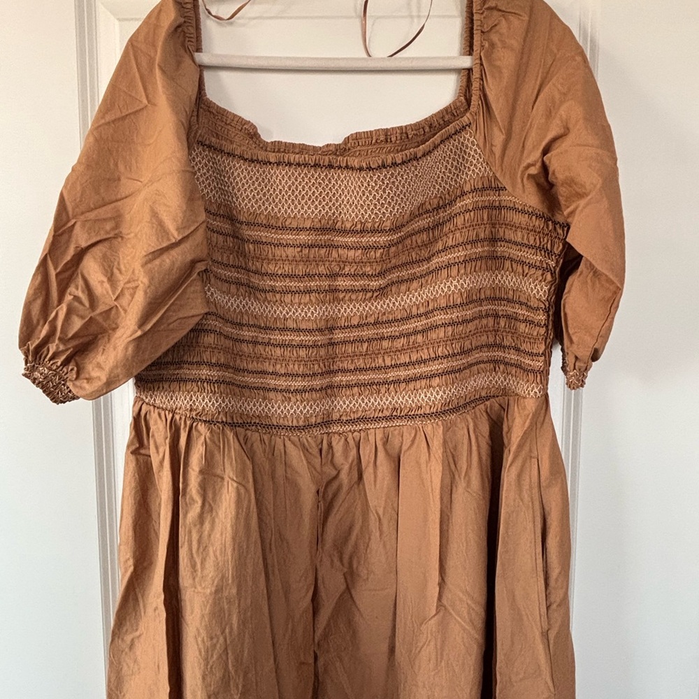 Brown Smocked Dress